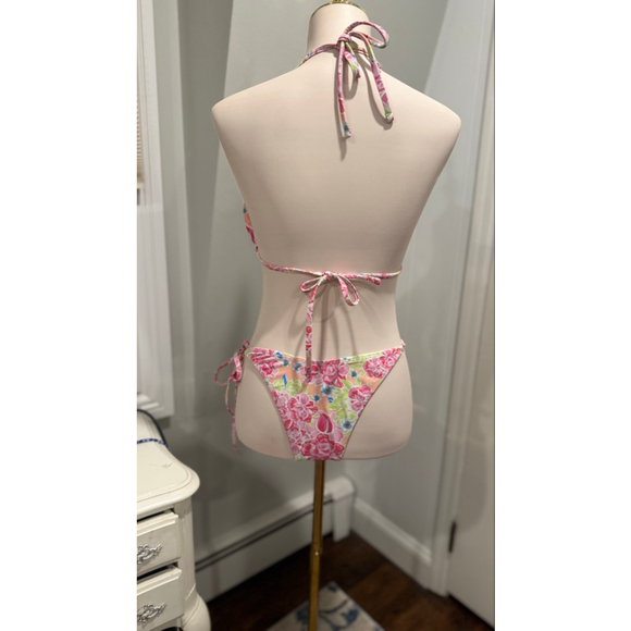 SHEIN Multi-coloured floral string bikini matching set- Size Small - Picture 2 of 5